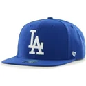 cappello-piatto-blu-snapback-liscio-con-logo-laterale-mlb-los-angeles-dodgers-di-47-brand