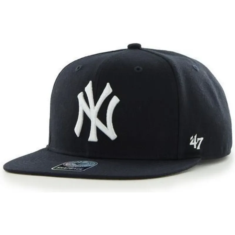 cappello-piatto-blu-navy-snapback-liscio-con-logo-laterale-di-mlb-new-york-yankees-di-47-brand