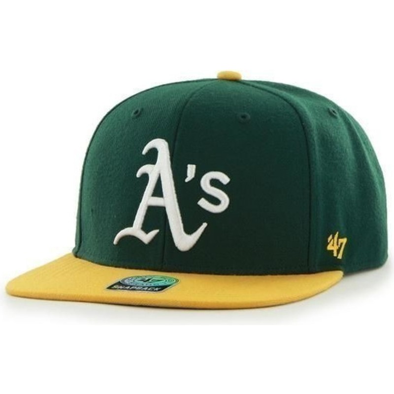 47-brand-flat-brim-seitliches-logo-mlb-oakland-athletics-smooth-snapback-cap-grun