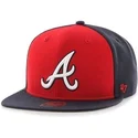 cappelli-piatta-blu-marino-snapback-liso-lateral-dei-atlanta-braves-mlb-di-47-brand