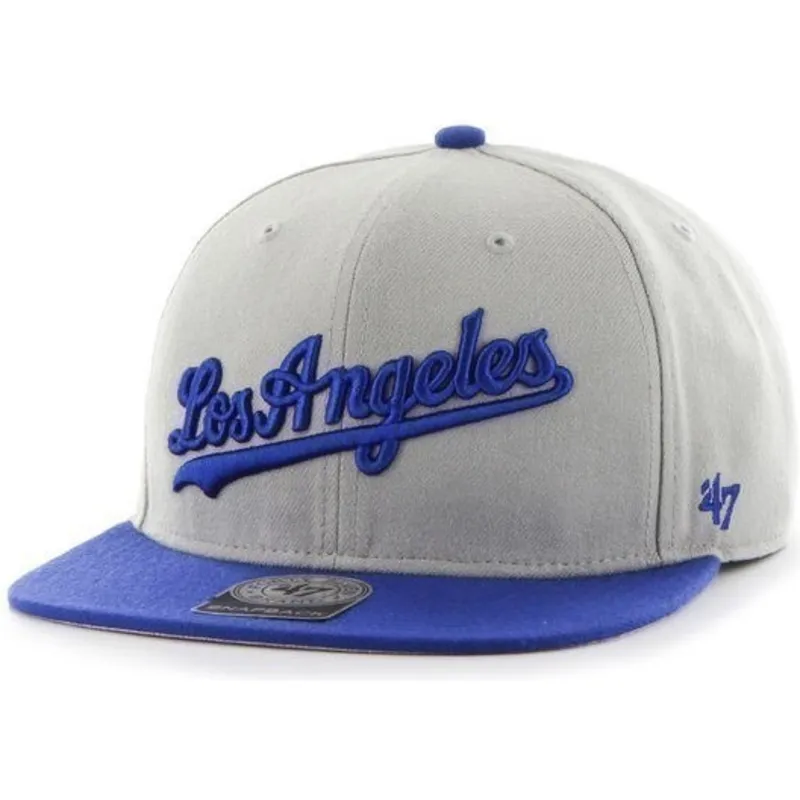 cappelli-piatta-grigio-snapback-lateral-dei-los-angeles-dodgers-mlb-di-47-brand