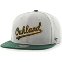 berretto-snapback-grigio-a-visiera-piatta-con-logo-laterale-mlb-oakland-athletics-di-47-brand