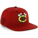 cappellino-piatto-rosso-snapback-liscio-nhl-chicago-blackhawks-di-47-brand