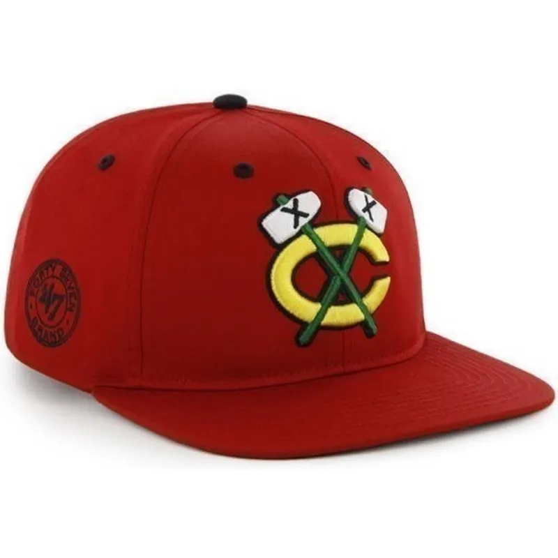 cappelli-piatta-rosso-snapback-lisa-dei-chicago-blackhawks-nhl-di-47-brand