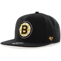 cappellino-nero-piatto-snapback-liscio-nhl-boston-bruins-di-47-brand