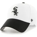 cappellino-con-visiera-curva-bianco-e-visiera-nera-mlb-chicago-white-sox-di-47-brand