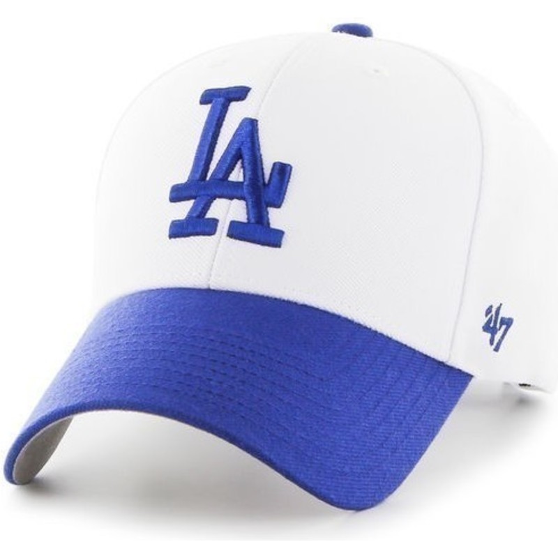 47-brand-curved-brim-mlb-los-angeles-dodgers-cap-weiss-mit-hellblauem-visor