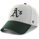 47-brand-mlb-oakland-athletics-kappe-mit-grauem-gebogenem-schirm-und-grunem-visor