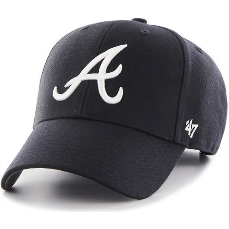cappelli-curva-blu-marino-cinghia-regolabile-lisa-dei-atlanta-braves-mlb-di-47-brand