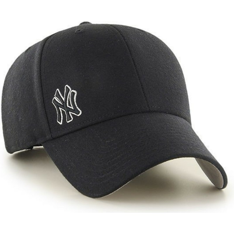 47-brand-curved-brim-kleines-logo-mlb-new-york-yankees-smooth-cap-schwarz