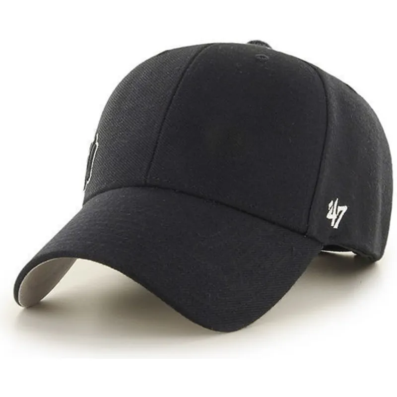 cappelli-curva-nero-cinghia-regolabile-lisa-pequeno-dei-new-york-yankees-mlb-di-47-brand
