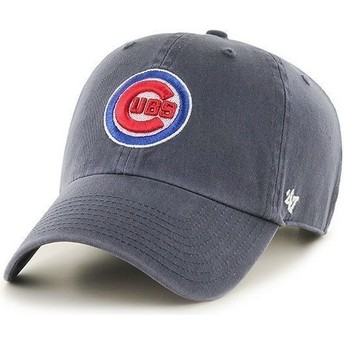 47 Brand Curved Brim Vorderes Logo MLB Chicago Cubs Cap marineblau