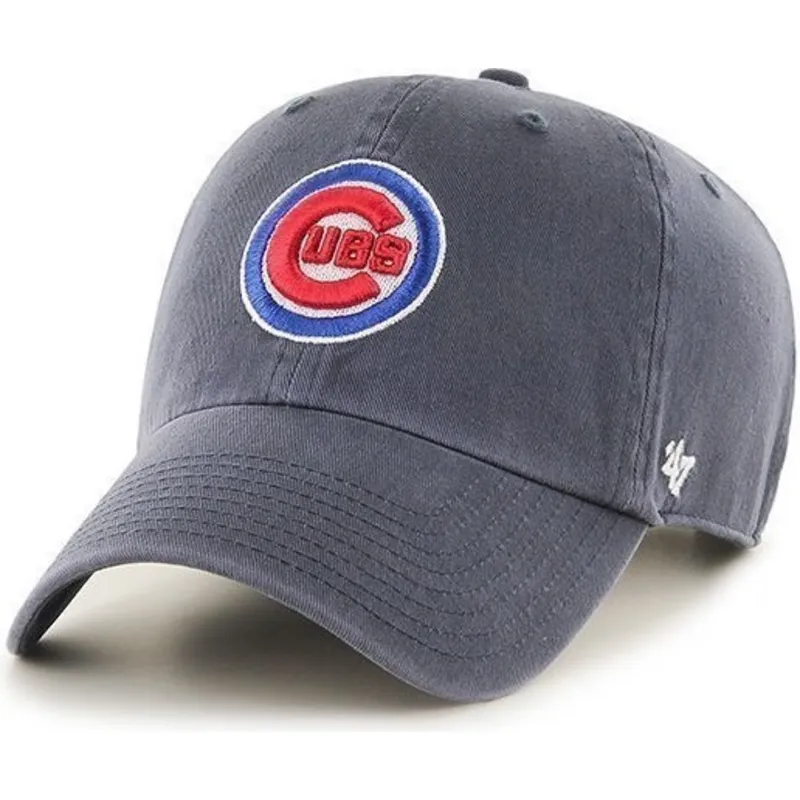 cappelli-curva-blu-marino-cinghia-regolabile-frontal-dei-chicago-cubs-mlb-di-47-brand