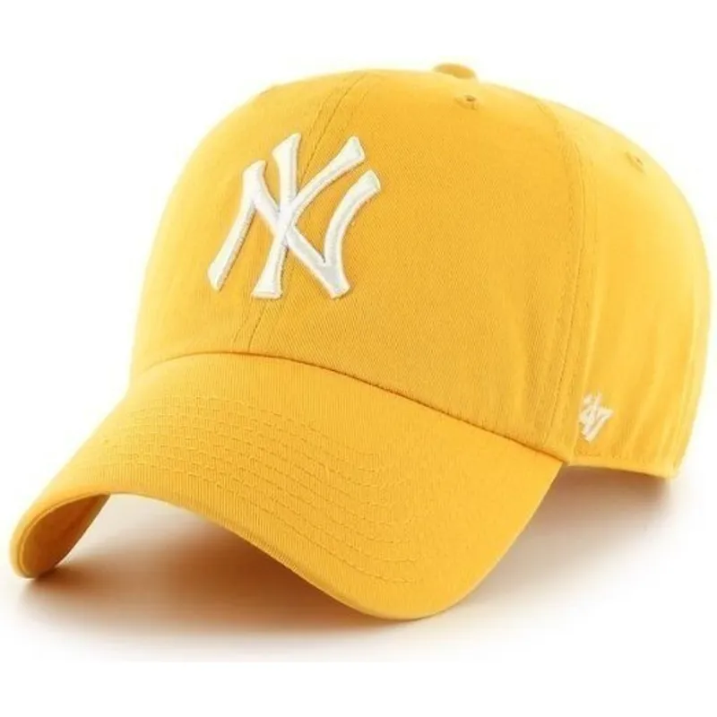 cappelli-curva-giallo-cinghia-regolabile-frontal-grande-dei-new-york-yankees-mlb-di-47-brand