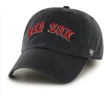 Cappellino visiera curva blu marino con nombre frontale grande di MLB Boston Red Sox di 47 Brand