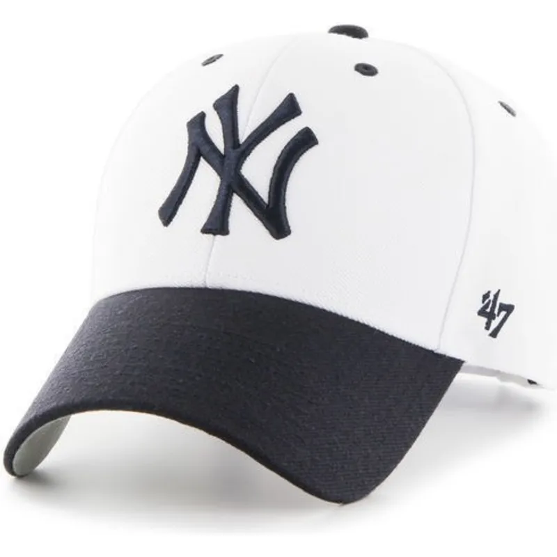 mutzen-gebogen-weiss-verstellbares-band-der-new-york-yankees-mlb-von-47-brand