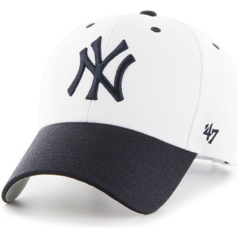 47-brand-curved-brim-new-york-yankees-mlb-cap-weiss-mit-schwarzem-schirm