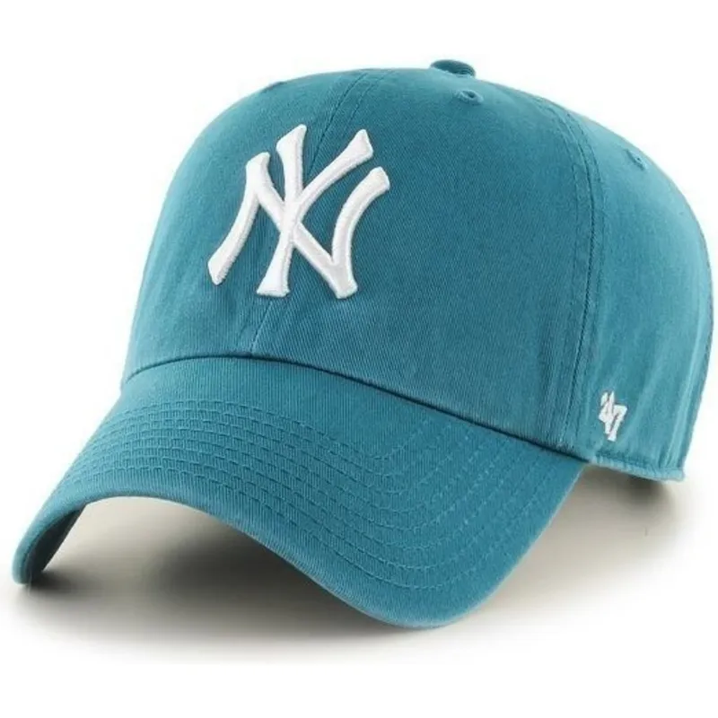 47-brand-mlb-new-york-yankees-clean-up-kappe-mit-gebogenem-schirm-in-blaugrun