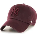 cappellino-curvo-granata-con-logo-granata-dei-new-york-yankees-mlb-clean-up-di-47-brand