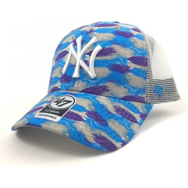 cappelli-curva-blu-snapback-estampado-de-hojas-dei-new-york-yankees-mlb-di-47-brand cappelli-curva-blu-snapback-estampado-de-hojas-dei-new-york-yankees-mlb-di-47-brand
