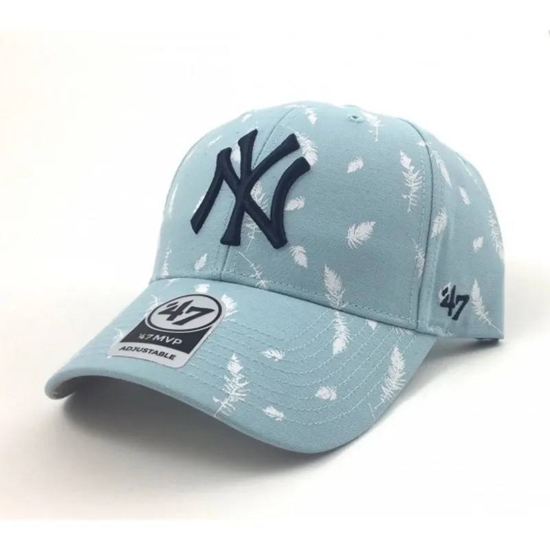 cappelli-curva-blu-cinghia-regolabile-estampado-de-plumas-dei-new-york-yankees-mlb-di-47-brand cappelli-curva-blu-cinghia-regolabile-estampado-de-plumas-dei-new-york-yankees-mlb-di-47-brand