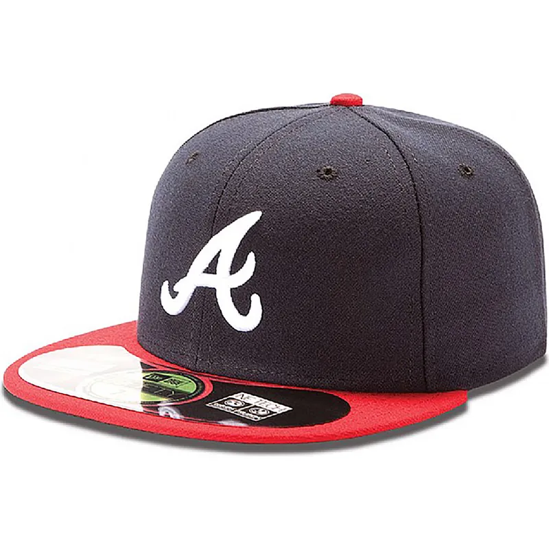 cappello-piatto-blu-navy-aderente-59fifty-authentic-on-field-degli-atlanta-braves-mlb-di-new-era