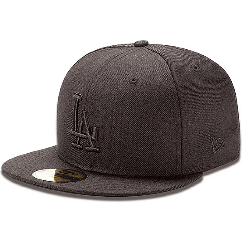 cappello-piatto-nero-regolabile-59fifty-black-on-black-dei-los-angeles-dodgers-mlb-di-new-era