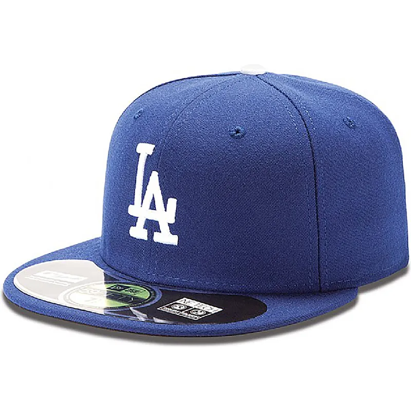 mutzen-flach-blau-angepasst-59fifty-authentic-on-field-der-los-angeles-dodgers-mlb-von-new-era