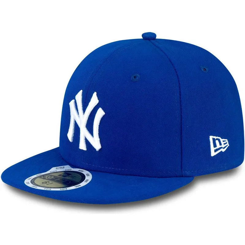 cappelli-piatta-blu-regolato-per-bambino-59fifty-essential-dei-new-york-yankees-mlb-di-new-era