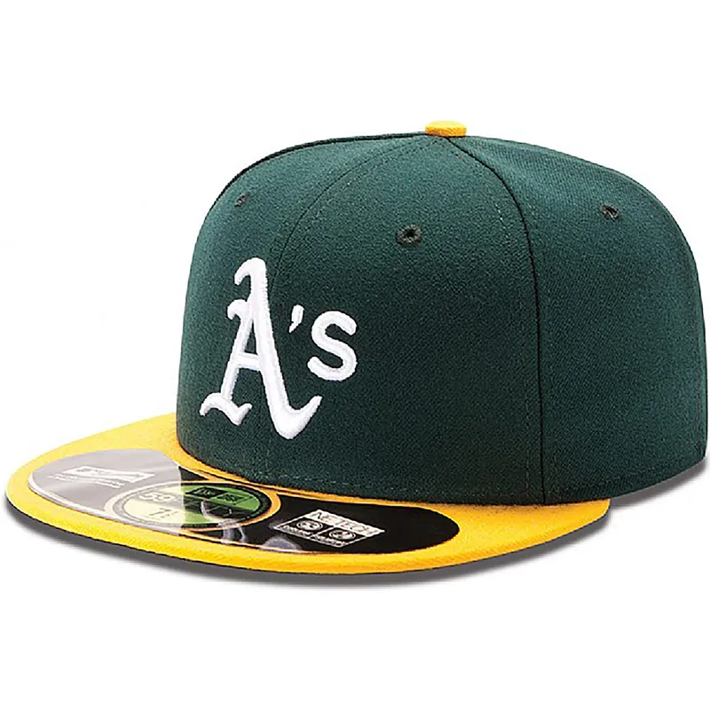 cappelli-piatta-verde-regolato-59fifty-authentic-on-field-dei-oakland-athletics-mlb-di-new-era