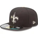 berretto-piatto-nero-aderente-59fifty-authentic-on-field-game-dei-new-orleans-saints-nfl-di-new-era