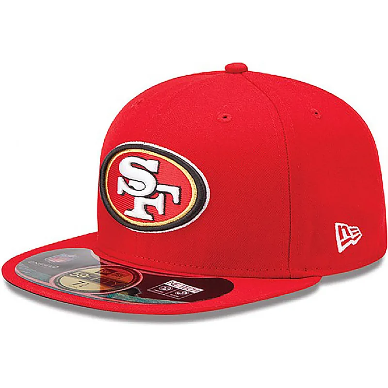 berretto-piatto-rosso-aderente-59fifty-authentic-on-field-game-dei-san-francisco-49ers-nfl-di-new-era