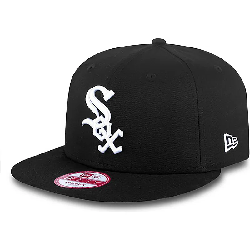 cappellino-snapback-nero-piatto-9fifty-essential-dei-chicago-white-sox-mlb-di-new-era