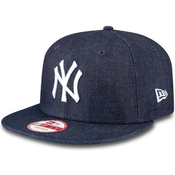 casquette-plate-bleue-marine-snapback-ajustable-9fifty-essentialnim-new-york-yankees-mlb-new-era