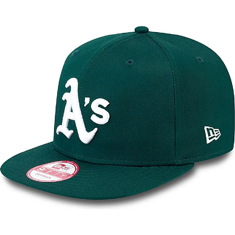cappelli-piatta-nero-snapback-9fifty-essential-dei-oakland-athletics-mlb-di-new-era