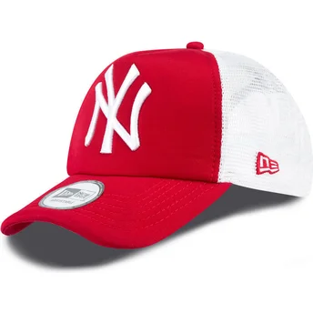 cappellino-trucker-rosso-clean-a-frame-dei-new-york-yankees-mlb-di-new-era