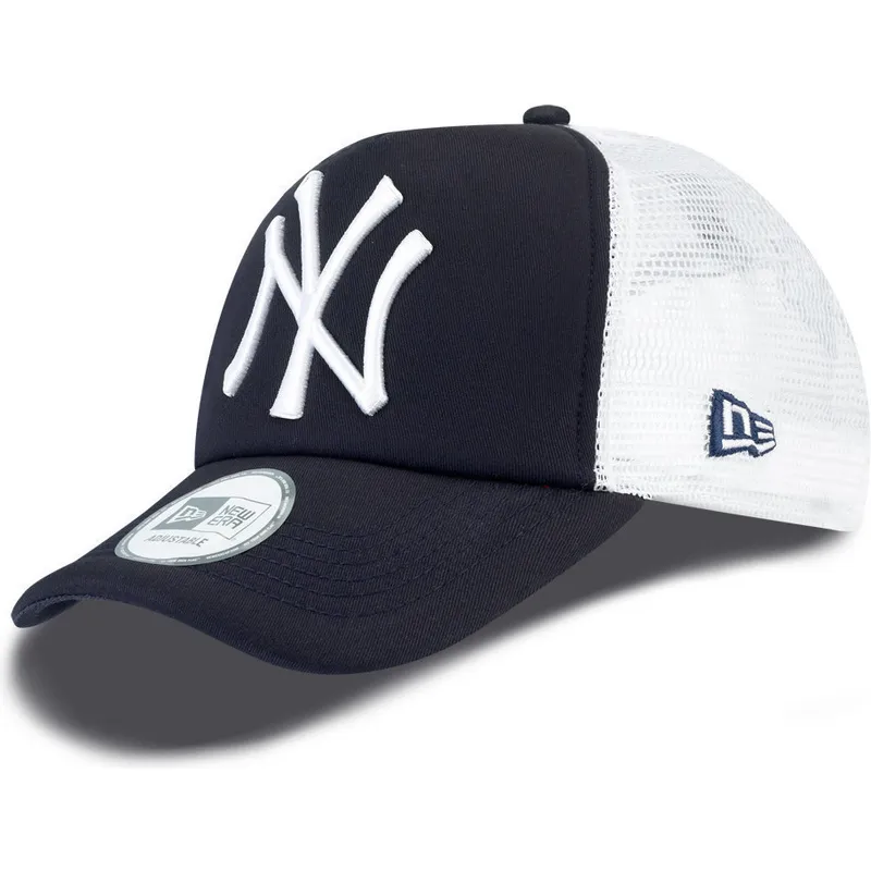 mutzen-gebogen-marineblau-snapback-clean-a-frame-der-new-york-yankees-mlb-von-new-era
