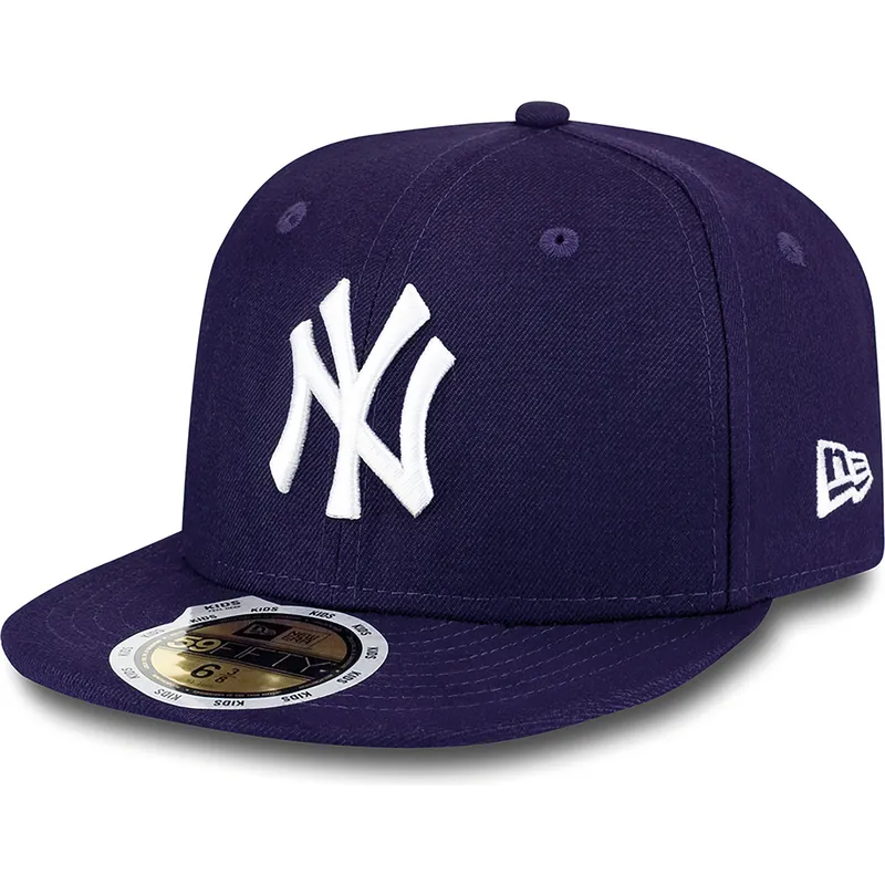 cappelli-piatta-viola-regolato-per-bambino-59fifty-essential-dei-new-york-yankees-mlb-di-new-era